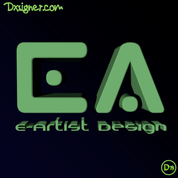 E-A-(Electronic-Artist)-3D-logo-Design-by-dxsigner-design-agency-Bretagne