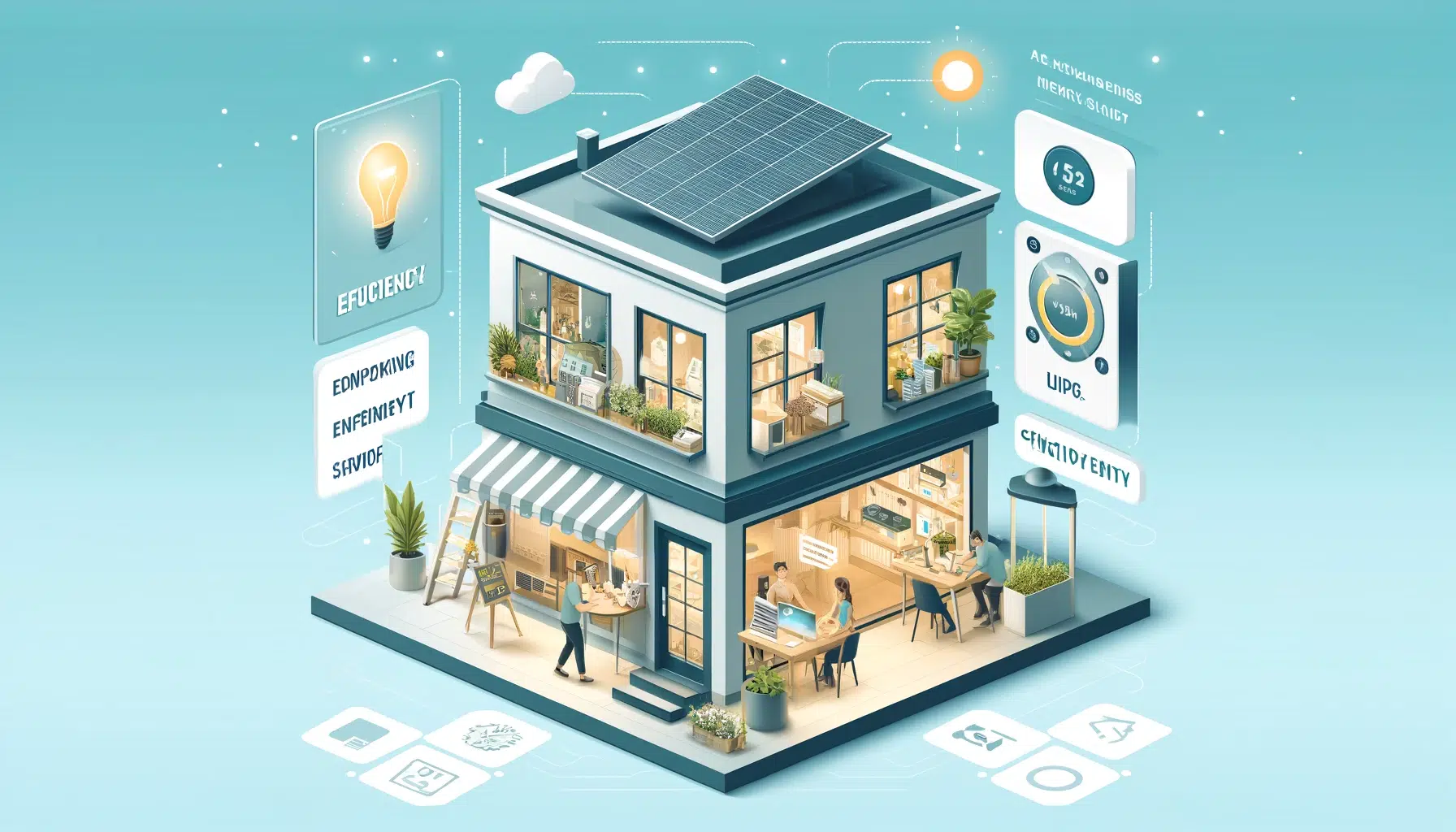 Une-image-de-bannière-illustrant-des-stratégies-pour-améliorer-l'efficacité-énergétique-dans-les-petites-entreprises.-L'image-présente-un-petit-bureau-ou-un-magasin