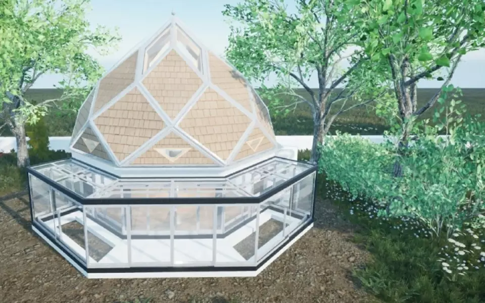 Rendu 3D par Brendan Tangi du projet de maison inspirée de la nature à Lannion